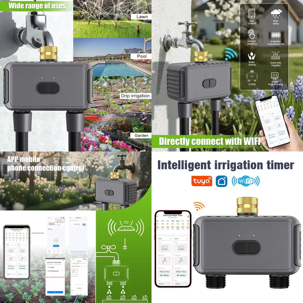 WAP01 WiFi 앱 제어 듀얼 호스 워터 타이머 스 - Timer Dual Outlet 리뷰 및 가격
