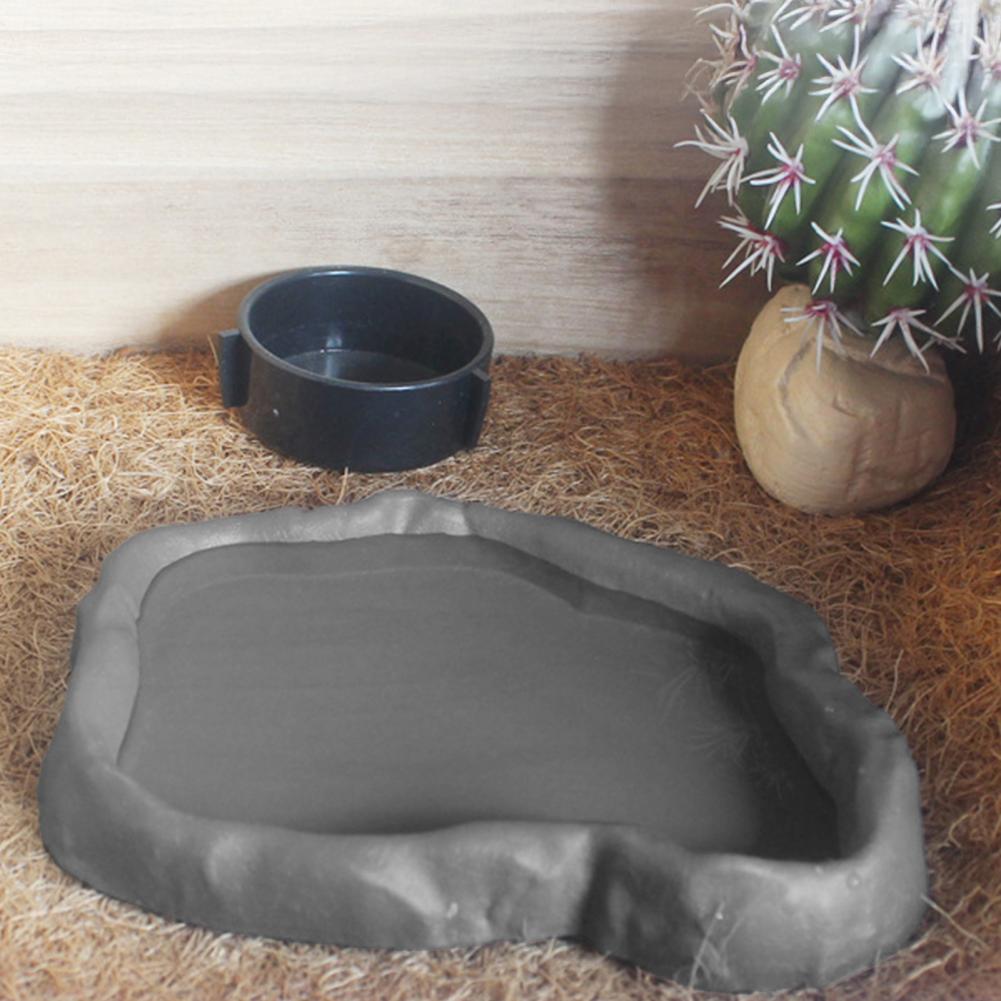 파충류 피더 플라스틱 모조 바위 디자인 거북이 도마뱀, - Water Dish Reptile 리뷰 및 가격
